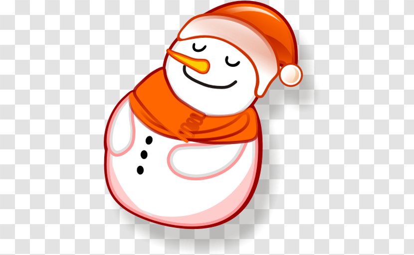 Snowflake Christmas - Orange - Smiling Snowman Transparent PNG