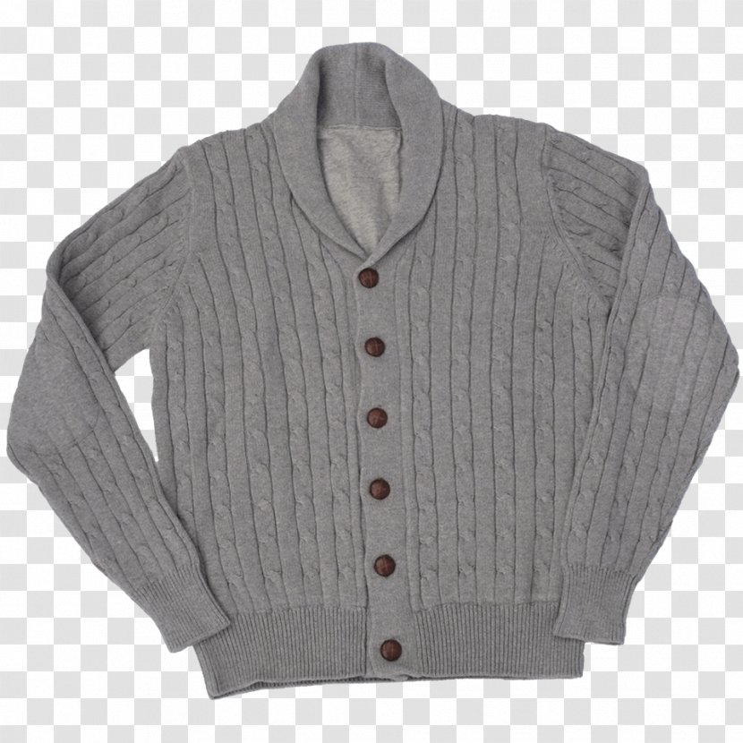 Cardigan Jacket Collar Button Sleeve Transparent PNG