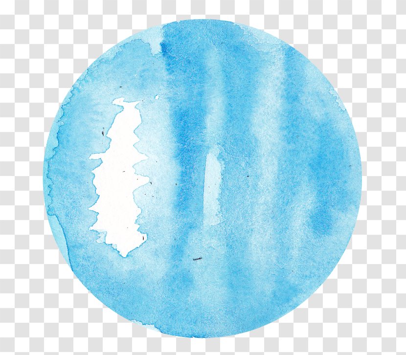 Uranus Aquarius Watercolor Painting Astrology Planet - Teal - Urausu Transparent PNG