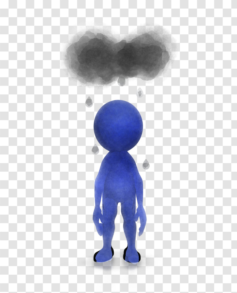 Figurine Cartoon Cobalt Blue Human Animation Transparent PNG