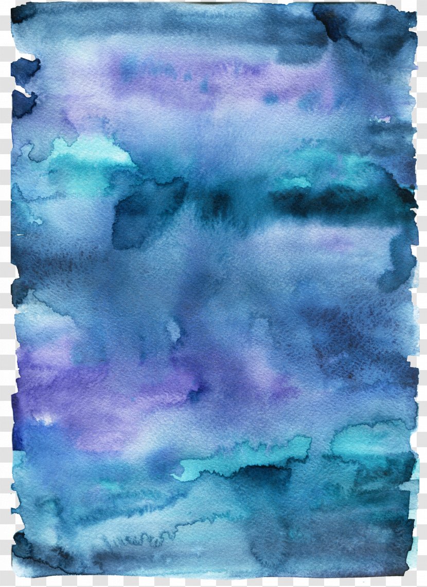 Paper Watercolor Painting - Pen - Blue Paint Brush Transparent PNG