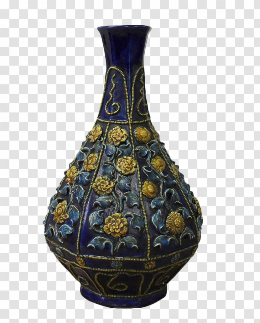 Ceramic Vase Pottery Cobalt Blue - Artifact - Porcelain Transparent PNG