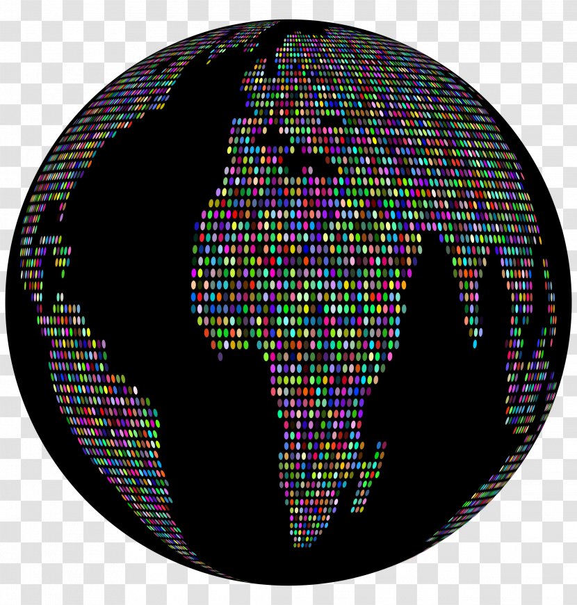 Globe World Map - Point - Dots Transparent PNG