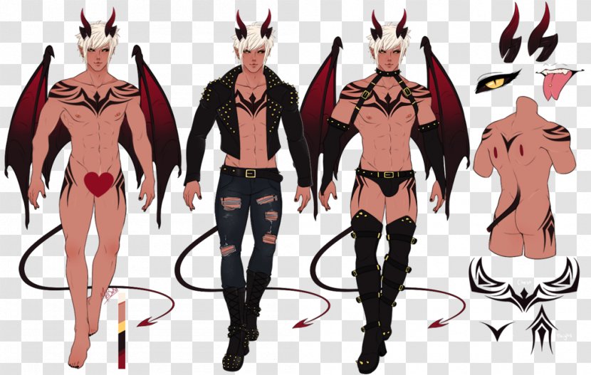 Demon Drawing Illustration Costume Design - Silhouette - Angel With Devil Horns Transparent PNG