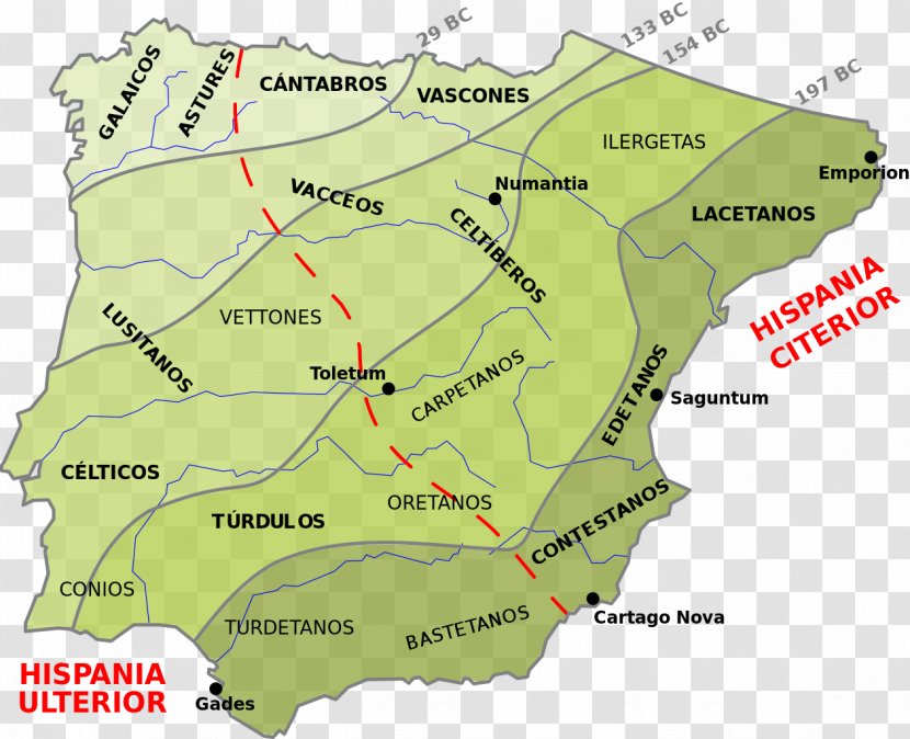 Roman Conquest Of The Iberian Peninsula Hispania Ulterior Second Punic War Umayyad - Map Transparent PNG