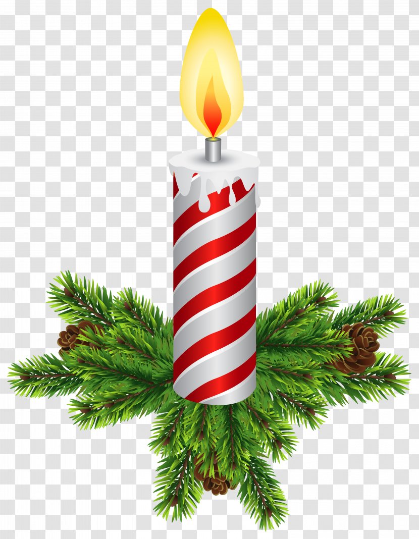Christmas Tree Candle Clip Art - Pine Family - Candles Transparent Transparent PNG