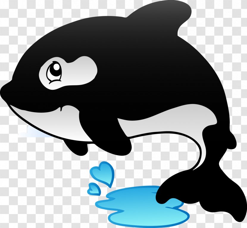 Killer Whale Birthday Cake Balloon - Vector Black And White Dolphins Transparent PNG