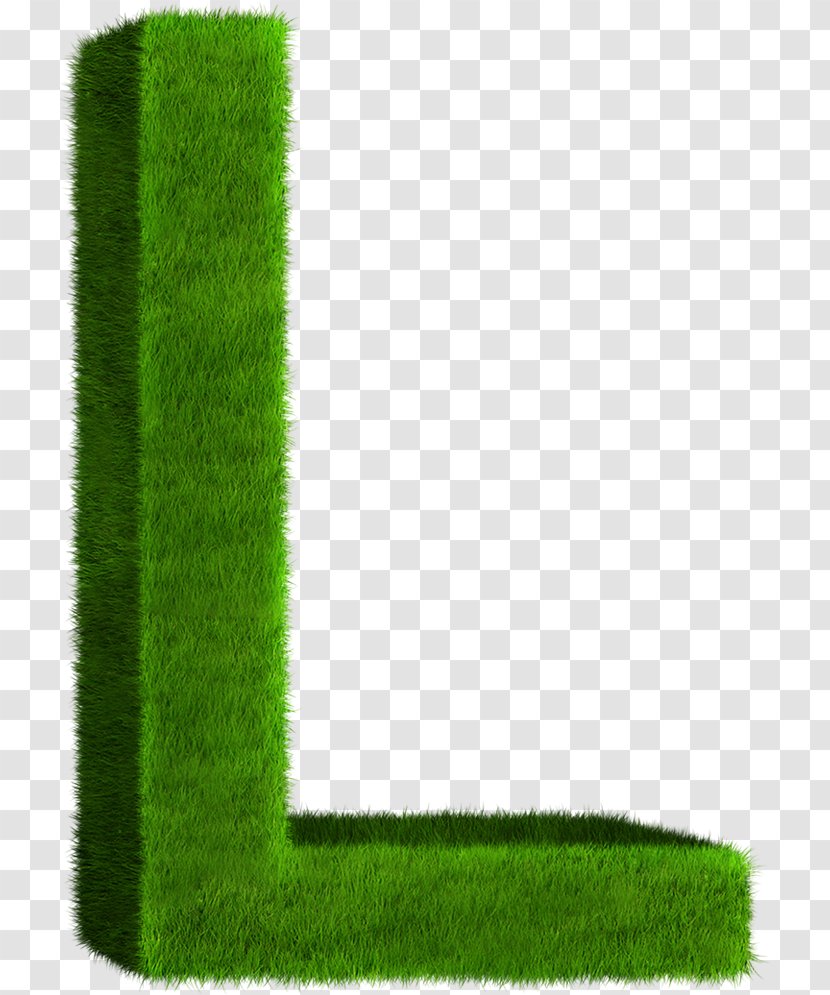 Green Rectangle Artificial Turf Pattern - English Letter L Transparent PNG