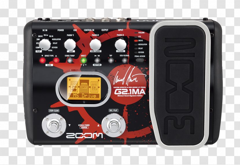 Effects Processors & Pedals Zoom Corporation Electric Guitar Musical Instruments - Michael Amott Transparent PNG