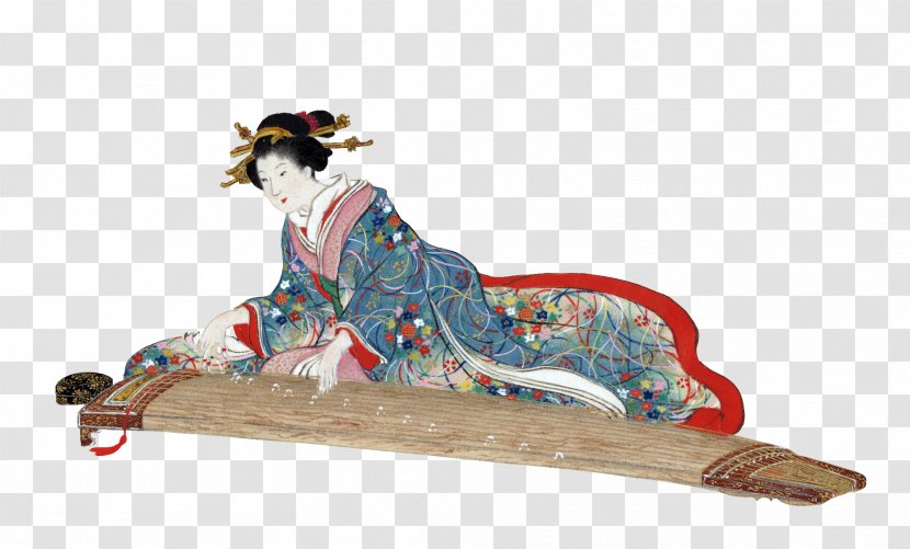 Japanese Art Ukiyo-e Koto - Watercolor - Japan Transparent PNG