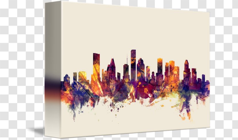 Houston Skyline District Canvas Print Printmaking - Building Transparent PNG
