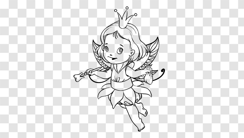 Line Art Fairy White Sketch - Tree - Fada Do Dente Transparent PNG