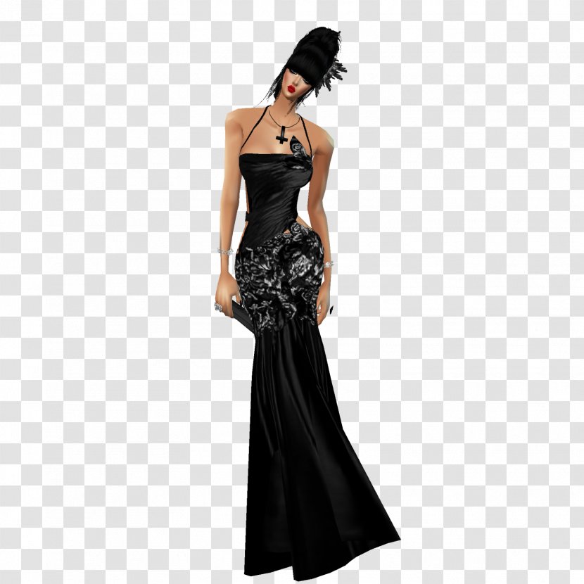 Little Black Dress Shoulder Satin Gown Transparent PNG