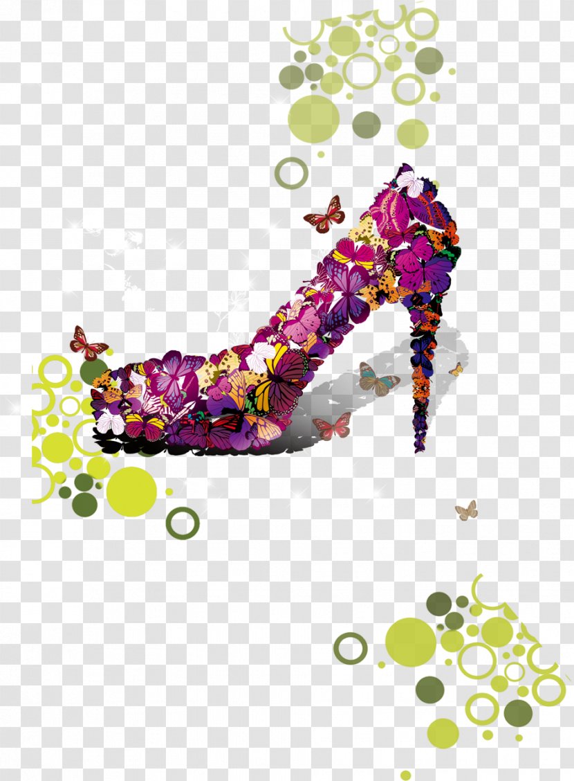 Poster Shoe - Advertising - Butterfly Heels Transparent PNG