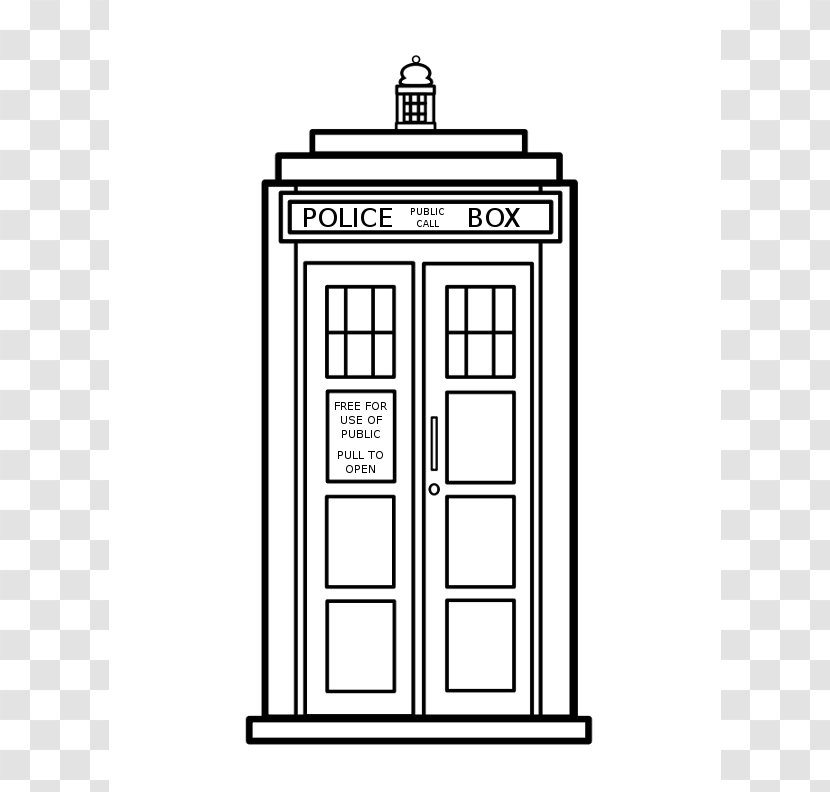 The Three Doctors TARDIS Coloring Book Page - Doctor Pictures Free Transparent PNG