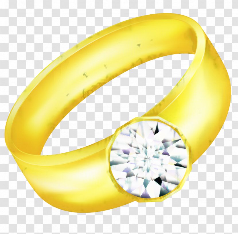 Yellow Background - Engagement Ring - Metal Diamond Transparent PNG