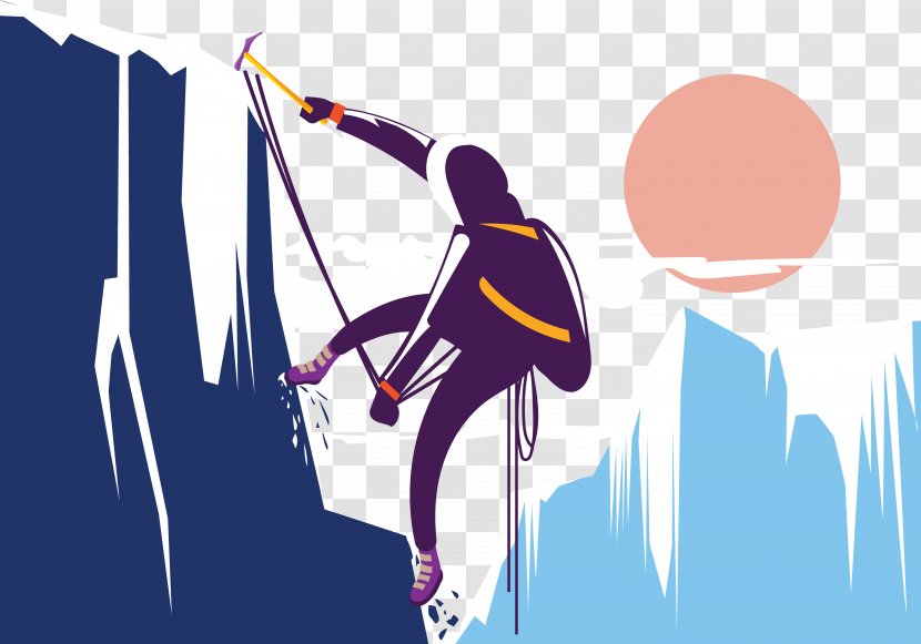 Mountaineering Abseiling Illustration - Energy - Climbing Tools Transparent PNG