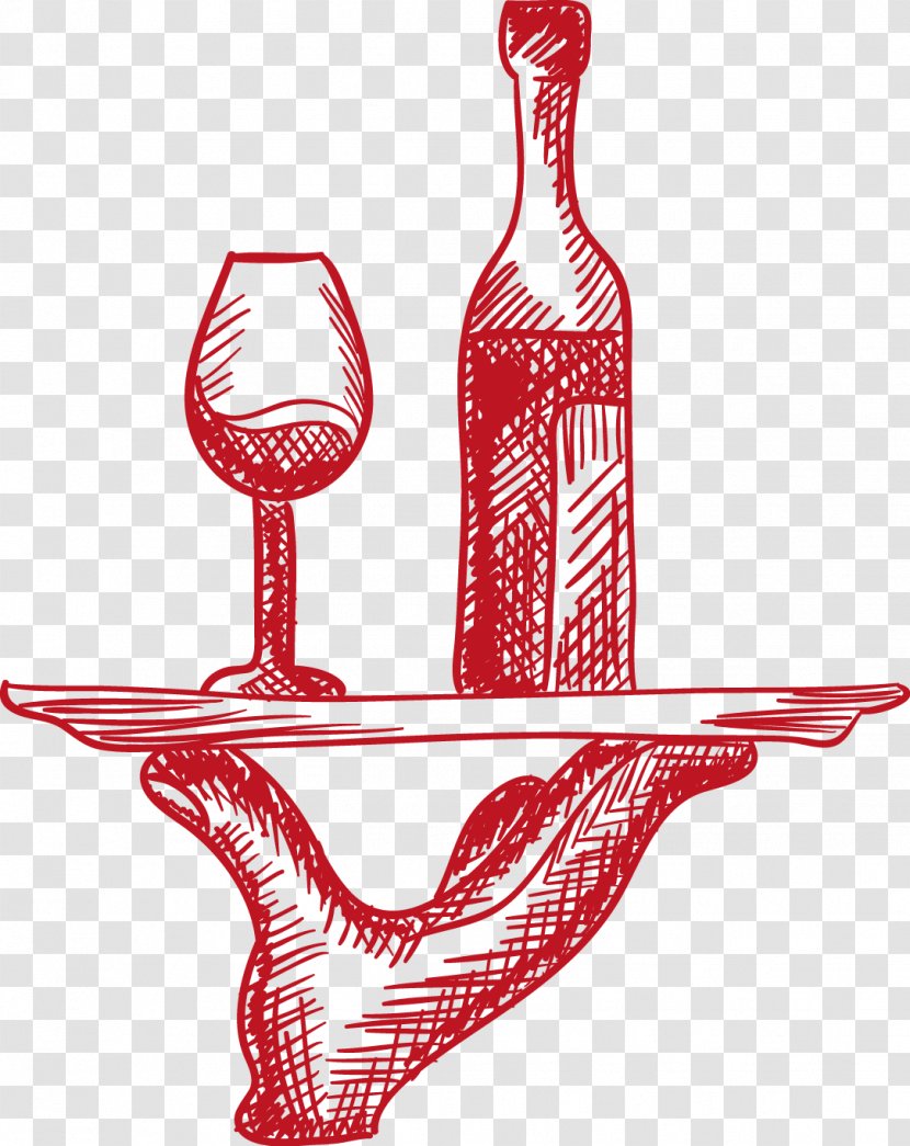 Wine Cocktail Beer Social Media Alcoholic Beverage - Drinkware - Vector Red Dragging Hand Transparent PNG