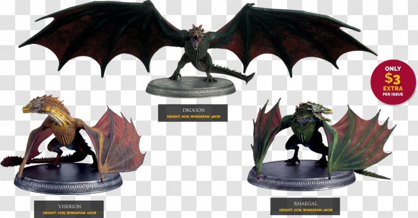 Drogon Daenerys Targaryen Figurine Viserion Rhaegal - Fictional Character - Dragon Transparent PNG