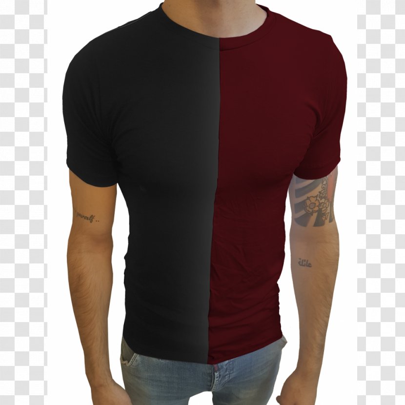 T-shirt Shoulder Maroon - Neck Transparent PNG