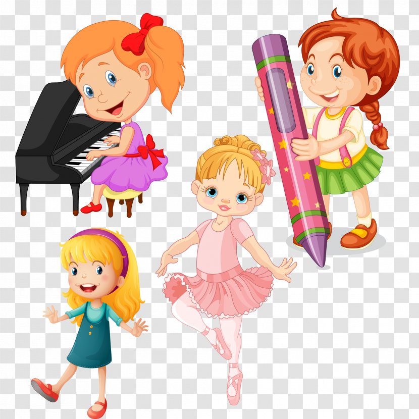 Cartoon Royalty-free Clip Art - Watercolor - Singing And Dancing Kids Transparent PNG