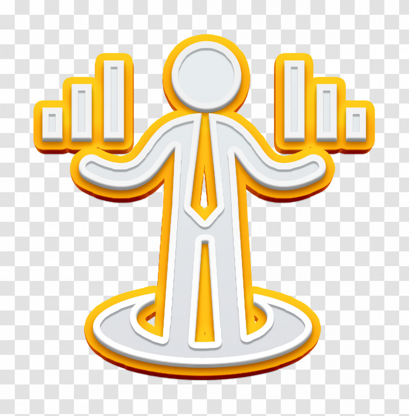 Man Icon People Icon Businessman With Stats Graphics Of Bars Icon Transparent PNG
