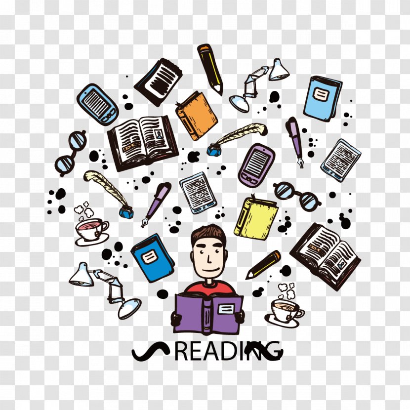 Download Graphic Design - Poster - Reading Man Transparent PNG