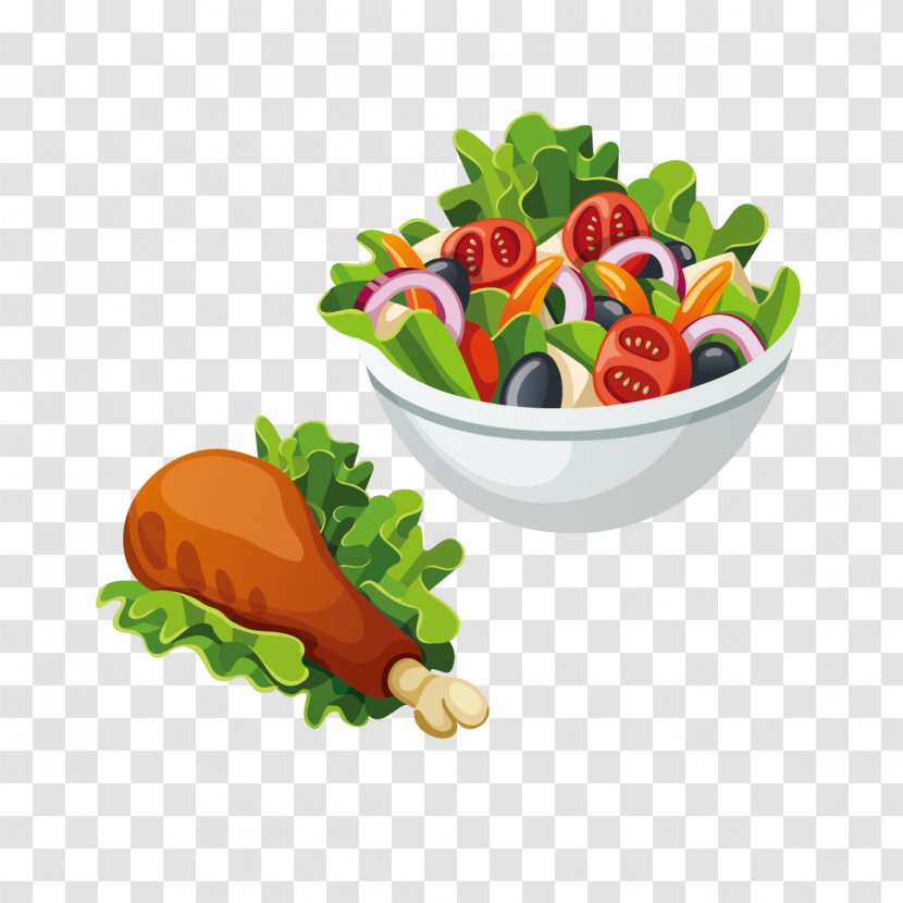 Junk Food Greek Salad Fast Mexican Cuisine Pizza - Vector Fruit And Chicken Transparent PNG