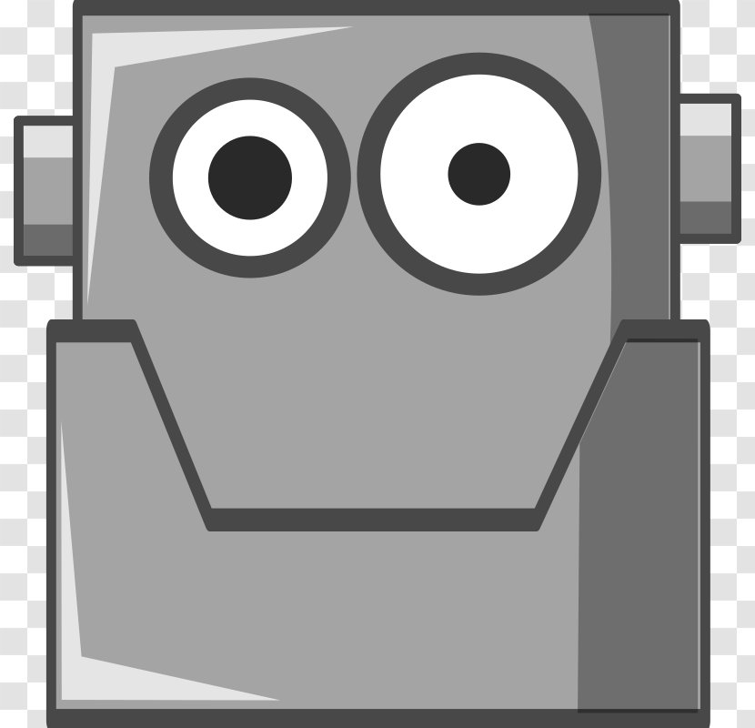 CUTE ROBOT Head Clip Art - Public Domain - Robot Transparent PNG