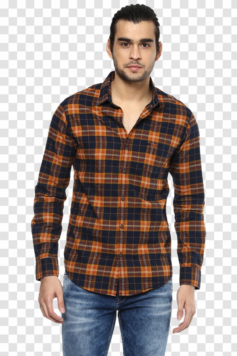 T-shirt Sleeve Check Lumberjack Shirt - Denim Transparent PNG
