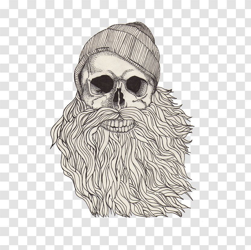 T-shirt Nose Beard Skull Facial Hair - Bone Transparent PNG