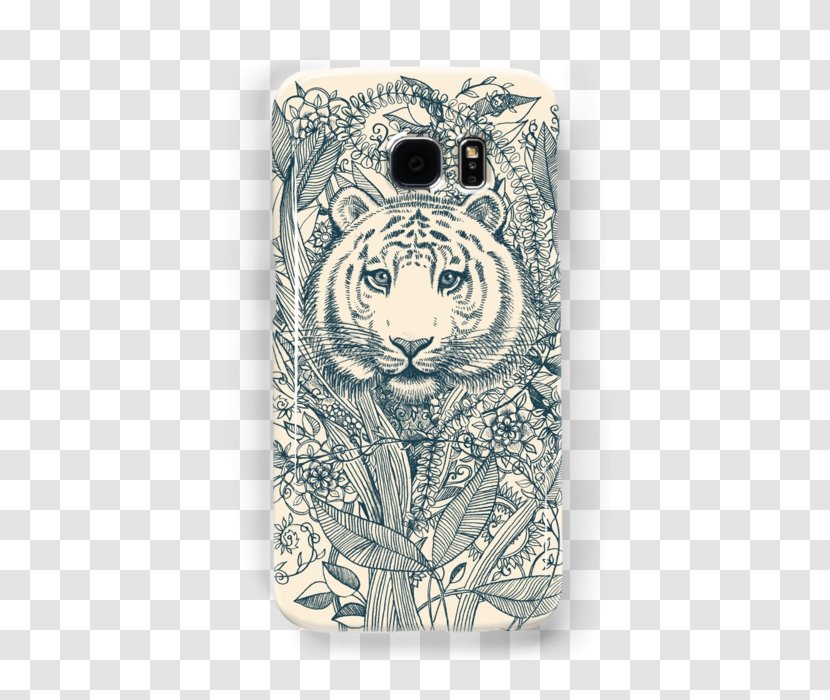 Coloring Book IPhone X 6 South China Tiger - Big Cats - Black And White Transparent PNG