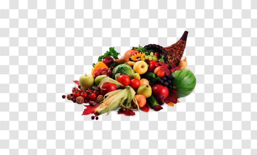 Cornucopia Horn Thanksgiving Clip Art - Collection Of Vegetables And Fruits Transparent PNG