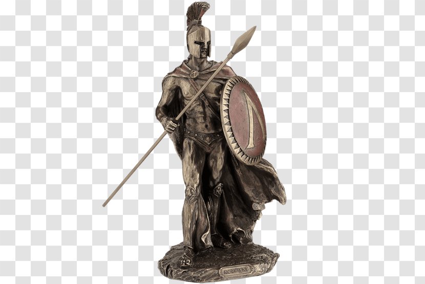 Leonidas Sparta Bronze Sculpture Statue - Spartan Army - At Thermopylae Transparent PNG