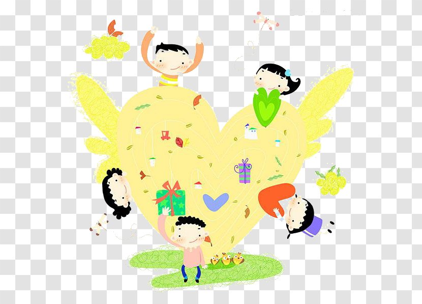 Cartoon Child Drawing Illustration - Happiness - Love Transparent PNG
