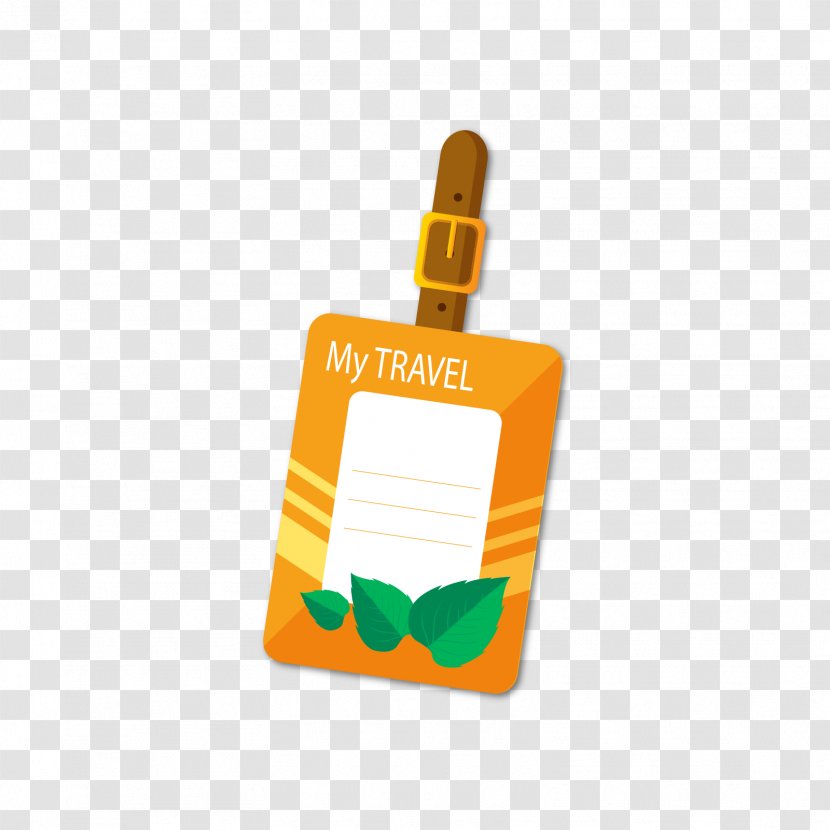 Bag Tag Baggage Download - Orange - Luggage Transparent PNG