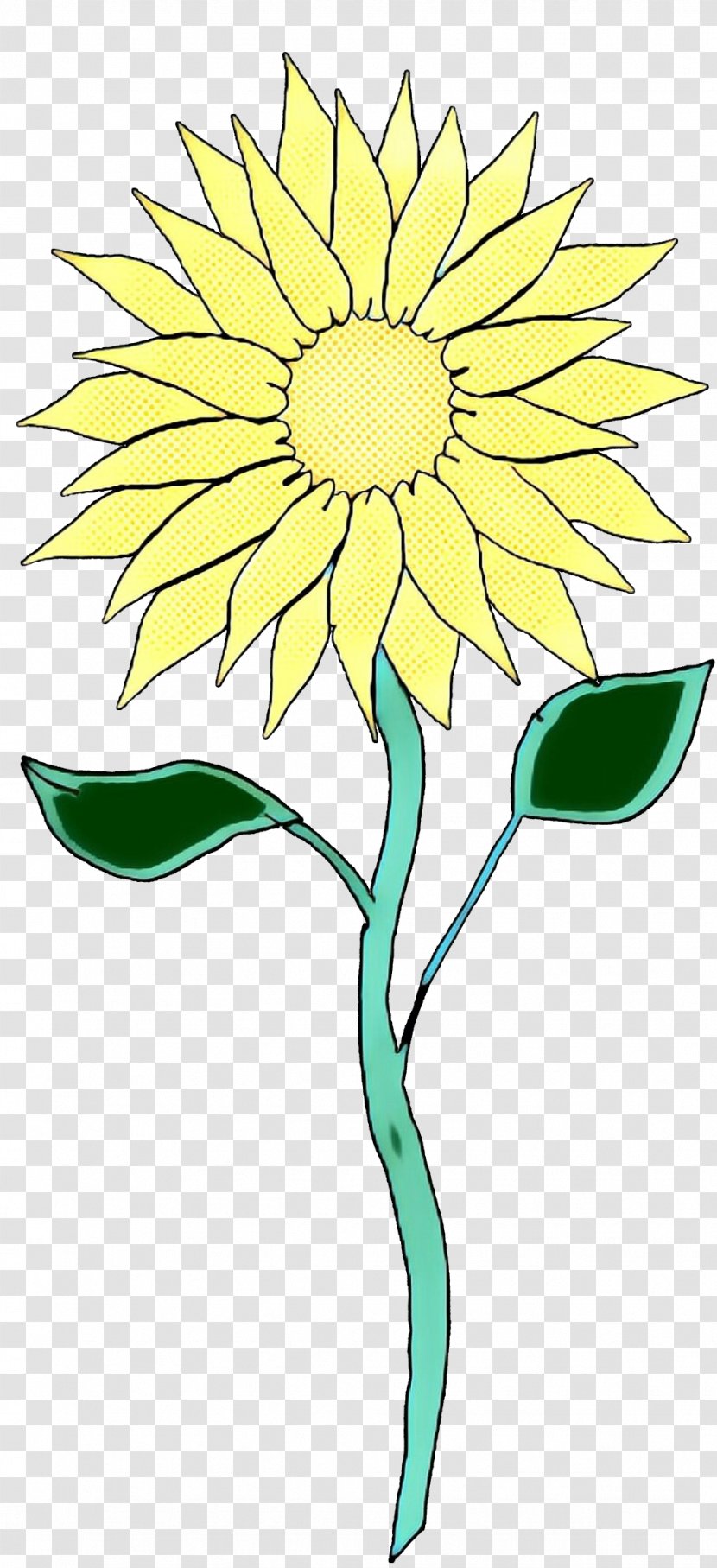 Pop Art Retro Vintage - Sunflower - Herbaceous Plant Daisy Family Transparent PNG