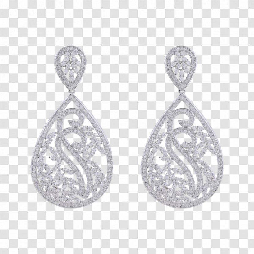 Earring Jewellery Silver Charms & Pendants Cubic Zirconia - Diamond - Earrings Transparent PNG