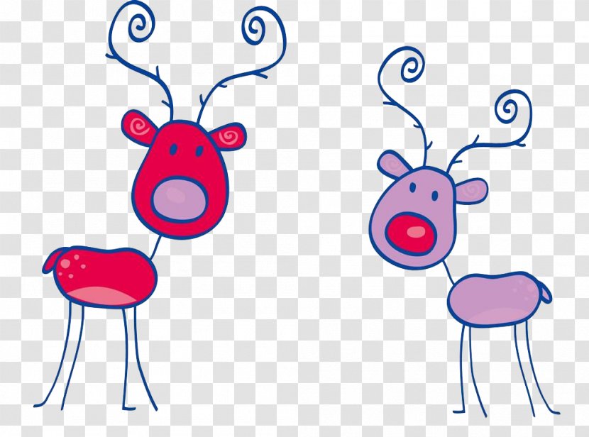 Rudolph Drawing Illustration - Nose - Two Sika Deer Transparent PNG