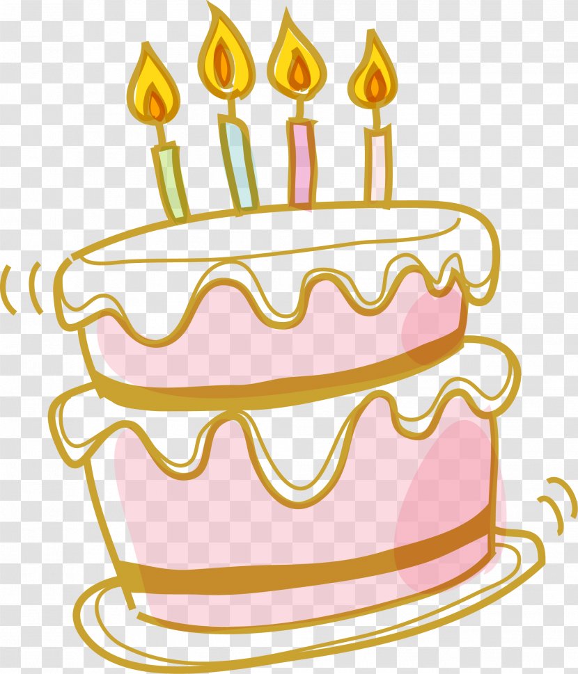 Birthday Cake Wedding Cupcake Cream - Cartoon Pink Transparent PNG