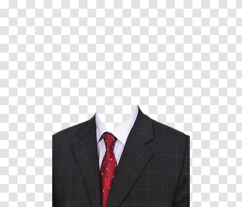 Suit Necktie Formal Wear Clothing Template - Advertising - Black Plaid Transparent PNG