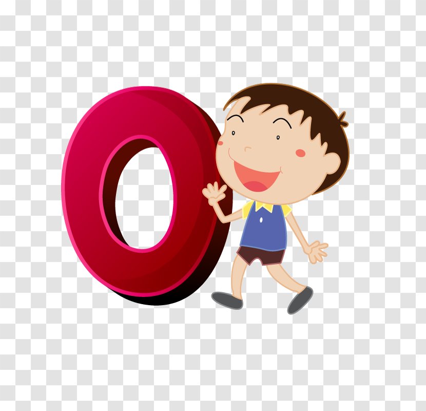 Cartoon Child Drawing Illustration - Pink - Numbers And Kids Transparent PNG