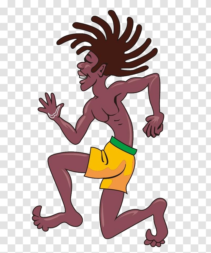 Africa - Watercolor - Cartoon Dancing Africans Transparent PNG