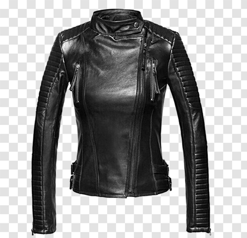 Leather Jacket Coat Clothing - Zipper Transparent PNG