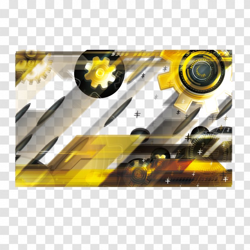 Yellow Technology Vector Banner Background - Color Transparent PNG