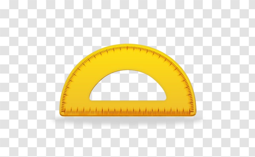 Yellow Office Ruler Tool Protractor Transparent PNG