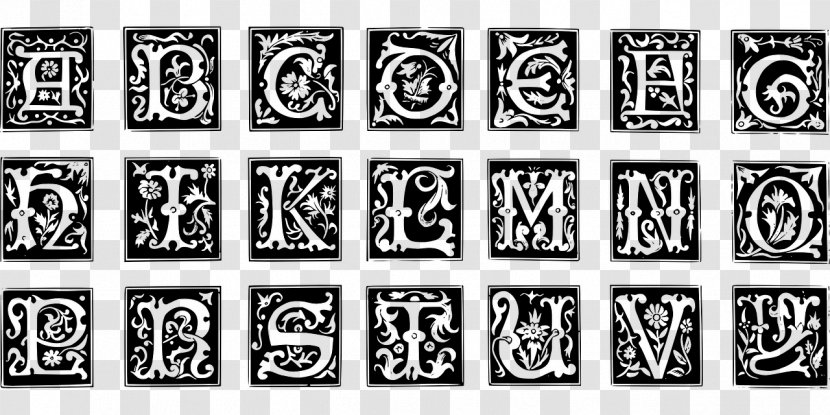 Decorative Letters The Signist's Book Of Modern Alphabets: Plain And Ornamental, Ancient Medieval, From Eighth To Twentieth Century, With Numerals Initial - Monogram Transparent PNG