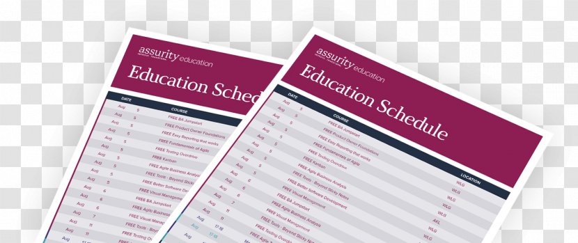 Education Course Business Brand - Class Schedule Transparent PNG