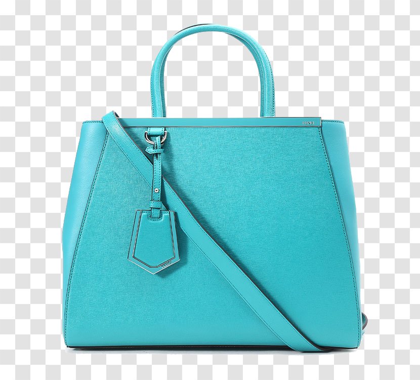 Tote Bag Fendi Handbag Blue Leather - Electric - Song Stone Green Dual-use Package Transparent PNG
