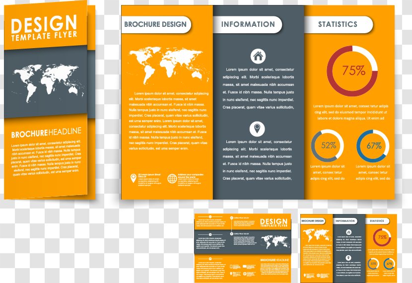 Brochure - Template - Trifold Design Vector Material Transparent PNG